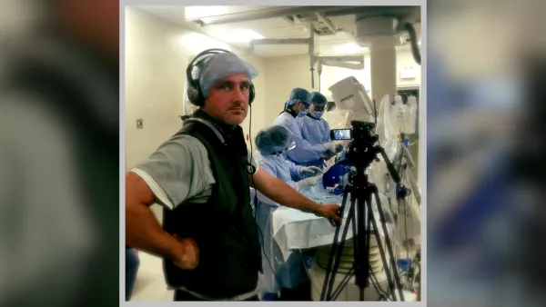 Chris filming medical procedure