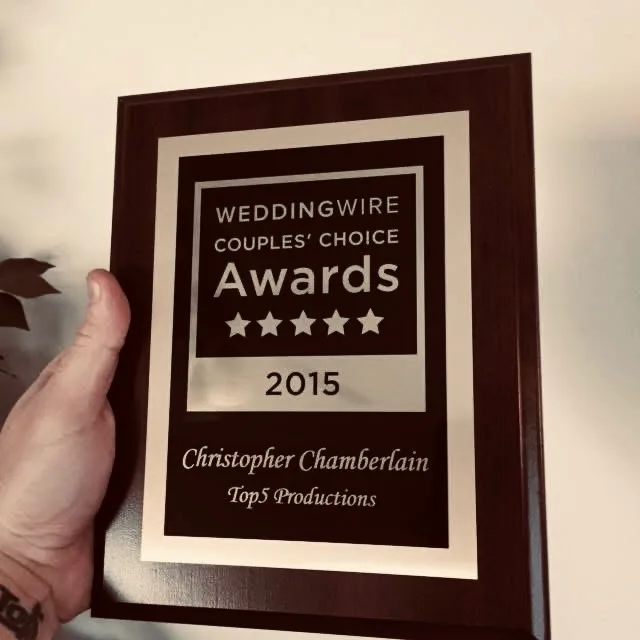 WeddingWire Couples' Choice Award 2015 — Christopher Chamberlain, Top5 Productions